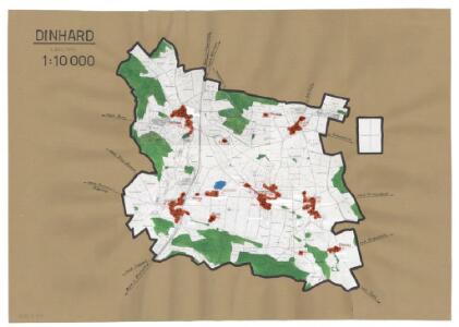 Dinhard: Definition der Siedlungen für die eidgenössische Volkszählung am 01.12.1950; Siedlungskarte
