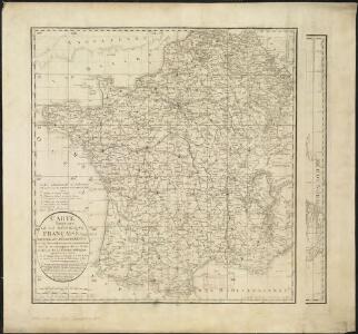 Carte itinéraire de la Républic Française divisée en departments et en arrondissements communaux, avec la circonscription des 10 archevêchés, et des 50 evêchés suffragans