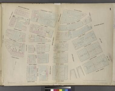 [Plate 1: Map bounded by Bowling Green Row, Marketfield Street, Beaver Street, William Street, Old Slip, South Street, Whitehall Street, State Street