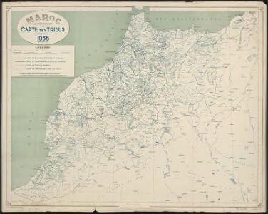 Maroc au 1 500 000e. Carte des tribus. 1935