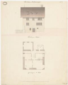 Niederweningen: Pfarrhaus; Südansicht und Grundriss des 1. Stock (Nr. 4)