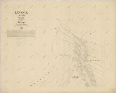 Indikační skica mapy stabilního katastru pro obec Lezník a osadu Haná I