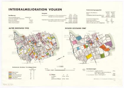 Volken: Integralmelioration, alter Bestand 1945 und neuer Bestand 1947; Grundrisse