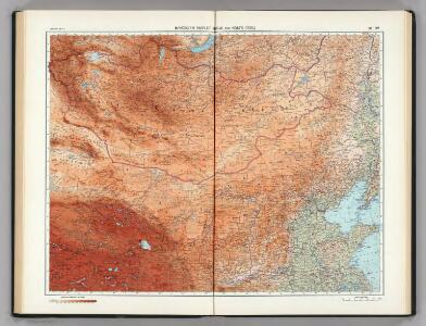 111-112.  Mongolian People's Republic, North China.  The World Atlas.