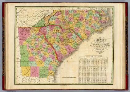 Map Of North and South Carolina And Georgia.