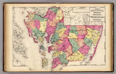 Topo. atlas Maryland: counties of Dorchester, Wicomico, Somerset & Worcester.