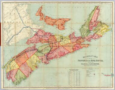 Mackinlay's map of the Province of Nova Scotia, including the island of Cape Breton.