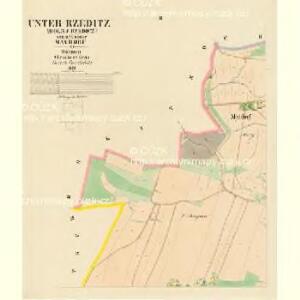 Unter Rzeditz (Dolnj Rzedicz) - c1382-1-002 - Kaiserpflichtexemplar der Landkarten des stabilen Katasters