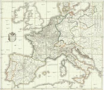 Carte des routes de postes de l'Empire francais du royaume d'Italie et de la Confédération du Rhin