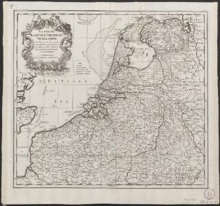 Algemeene kaart der Vereenigde Nederlanden : getrokken uyt de aller naauwkeurigsten kaarten, opde plaatsen selve gemaakt, en geschikt volgens de beste en nieuwste waarnemingen en aanteekeningen.