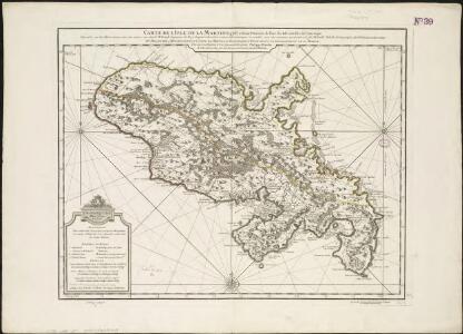 Carte de I'isle de la Martinique colonie Francoise de l'une des isles Antilles de l'Amérique