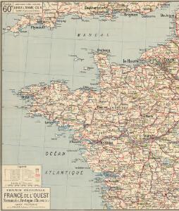 France Régionale France de l’Ouest Normandie-Bretagne-Charentes carte politique