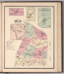 Town of Milan, Dutchess County New York.  (insets) Milanville.  Rock City.  Lafayetteville.  Jackson's Corners.