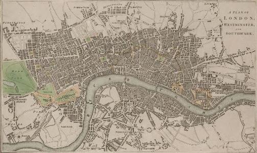 A PLAN OF LONDON WESTMINSTER AND SOUTHWARK