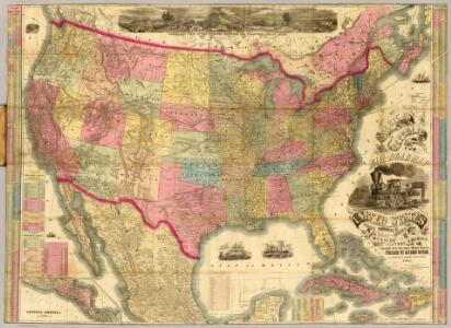 The American Republic and rail-road map of the United States.