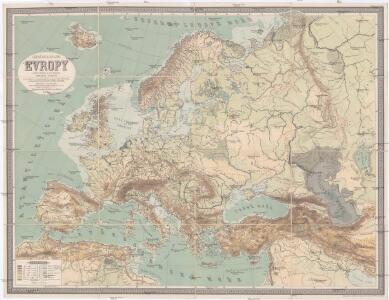 Závěsná mappa [sic] hor a řek Evropy