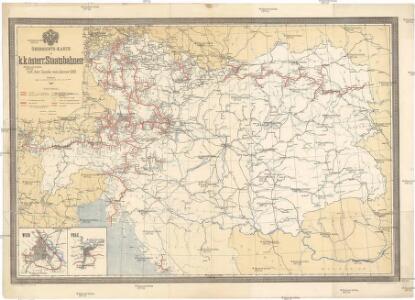 Übersichts-Karte der k.k. österr. Staatsbahnen mit dem Stande von Jänner 1889