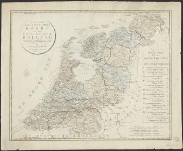 Nieuwe aardrykskundige kaart van het Koningryk Holland in deszelfs geheel grondgebied met het voormalig Oost-Friesland, Jeverland, Kniphuisen en Varel