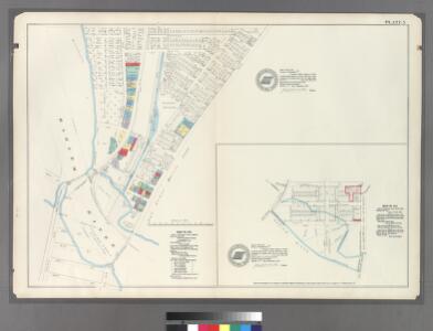 Plate 5: Map No. 375 [Bounded by Fourth Avenue, Riverside Avenue, Macomb Avenue, Cottage Street, Morris Avenue, 3rd Avenue and 129th Street.] - Map No. 213 [Bounded by Cherry Street, Old Harlem Bridge Post Road from New York to Boston, Harlem River and N