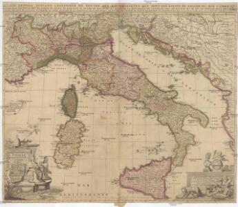 L'Italie distinguee suivant l'estendiie [sic] de tous les estats royaumes republiques duchés principautés