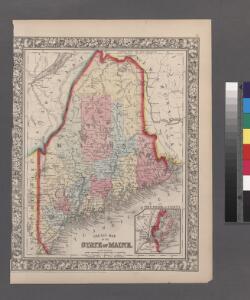 County map of the State of Maine ; Portland Harbor and vicinity [inset].