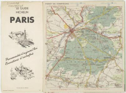 94 [bijkaart] Forêt de Compiègne, uit: Environs de Paris : carte des curiosités et des routes pittoresques