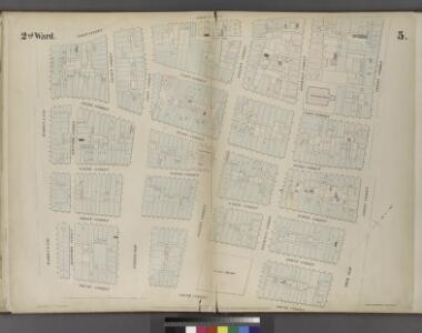 [Plate 5: Map bounded by Gold Street, Ferry Street, Peck Slip, South Street, Maiden Lane.]