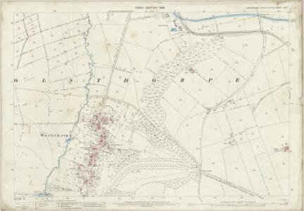 Lincolnshire CXXII.1 (includes: Barrowby; Denton; Woolsthorpe) - 25 Inch Map