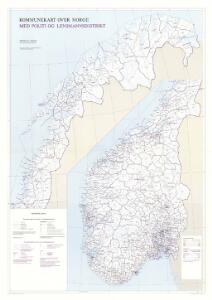Spesielle kart 161c: Kommunekart over Norge med politi og lensmannsdistrikt