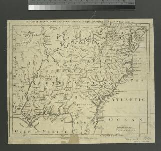 A map of Virginia, North and South Carolina, Georgia, Maryland with part of New Jersey &c.