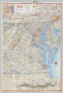 Shell Highway Map of Delaware - Maryland, Virginia, W. Virginia.  (western portion).