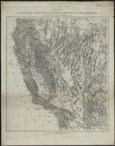 Map of California and Nevada, with parts of Utah & Arizona