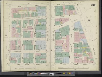 Manhattan, V. 3, Double Page Plate No. 53 [Map bounded by E. 9th St., 4th Ave., E. 4th St., Wooster St., University Pl.]