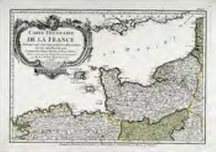 Premiere feuille contenant la Bretagne, la Normandie, le Maine et perche