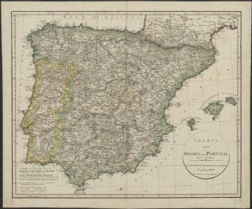Charte von Spanien und Portugal : mit der neuen Eintheilung