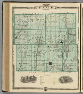 Map of Page County, State of Iowa.