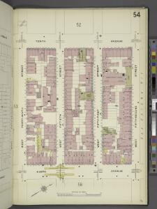 Manhattan, V. 5, Plate No. 54 [Map bounded by 10th Ave., West 52nd St., 9th Ave., West 49th St.]