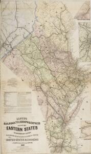 Lloyd's Railroad, Telegraph & Express Map of the Eastern States