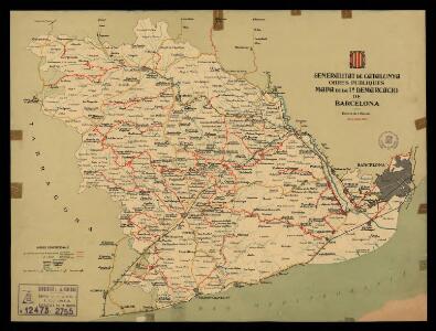 Mapa de la 1a demarcació de Barcelona. 31 de juliol 1934 / Generalitat de Catalunya. Obres Públiques