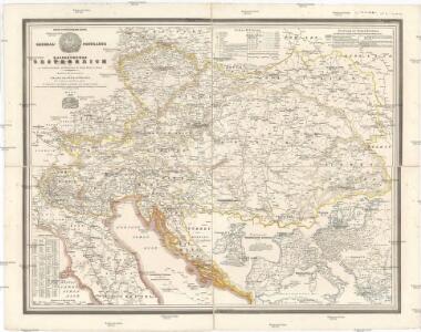 General-Postkarte des Kaiserthumes Oesterreich und der nächsten Grenzländer, mit Ergänzungen der übrigen Staaten in Europa