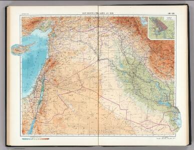 149-150.  East Mediterranean Lands and Iraq.  Baghdad.  The World Atlas.