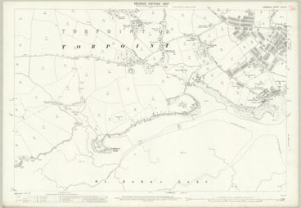Cornwall XLVI.13 (includes: Antony; Maker with Rame; Millbrook; Torpoint) - 25 Inch Map