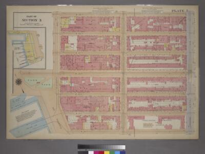 Plate 7, Part of Section 3: [Bounded by W. 26th Street, Ninth Avenue (Chelsea Square), W. 20th Street, 13th Street, W. 23rd Street and Eleventh Avenue.]