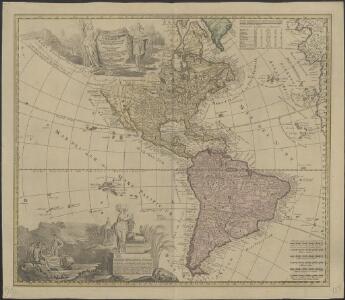 Americae tam septentrionalis quam meridionalis in mappa geographica delineatio
