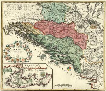 Dalmatia et regiones adjacentes, Croatia, Bosnia, Slavonia, Servia, Albania, accurate descriptae