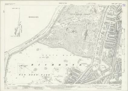 Surrey I.16 & 15 (includes: Heston and Isleworth; Kew; North Sheen; Richmond) - 25 Inch Map