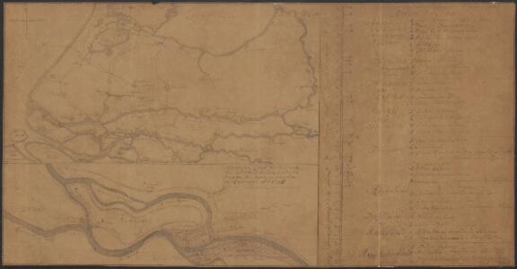 Figurative caert vande situatie van Gelderland, Holland, Utrecht en Overijssel, ten reguarde van zee en rivieren, Ao. 1744.