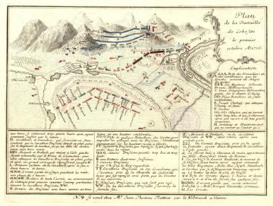 Plan de la Bataille de Lobositz le premier octobre Ao 1756