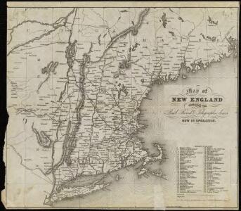 Map of New England exhibiting the rail and telegraphic lines now in operation