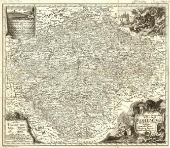 Mappa Geographica Totius Regni Bohemiae in XII. Provincias divisae adjunctis Comitatu Glacensi Regione Egrana et Limitibus finitimarum Provinciarum